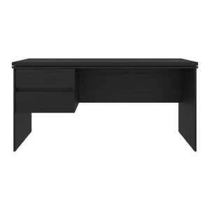 English Elm Home Office Desk with Dual Drawers Engineered Wood Black Wengue Work Surface B097S00308