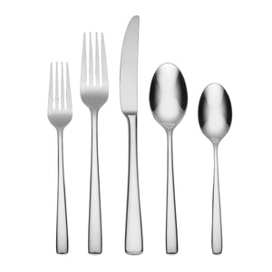 Lenox Doublet 20 Piece Stainless Steel Flatware Set with Mirror Polish for Everyday Dining B1013020AL20