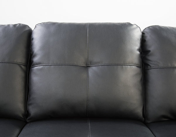 English Elm Only Ottoman Sectional Sofa Set with Nailhead Trim Faux Leather and Built-In Storage B102P271378