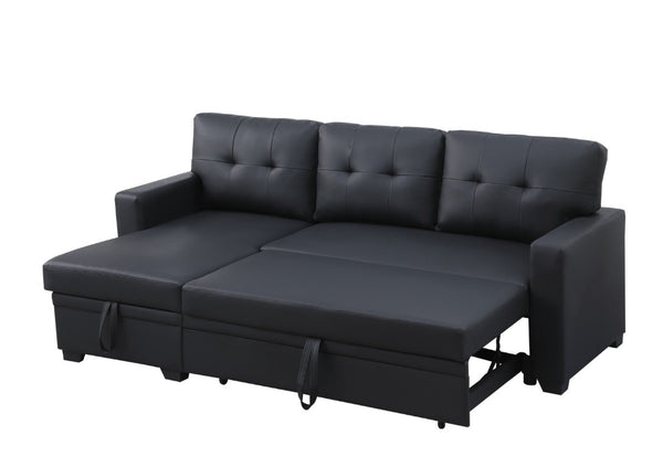 English Elm Replacement- Upholstered Sleeper Sectional with Storage Chaise for Compact Living Spaces B102P553578