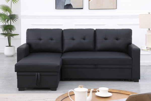 English Elm Replacement- Upholstered Sleeper Sectional with Storage Chaise for Compact Living Spaces B102P553578
