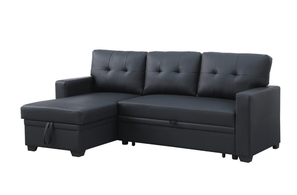 English Elm Replacement- Upholstered Sleeper Sectional with Storage Chaise for Compact Living Spaces B102P553578