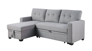 English Elm Convertible Sectional Sofa with Twin Sleeper Chaise and Built-In Storage for Guests B102S00100