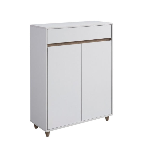 English Elm Shoe Cabinet Entryway Organizer with Drawer Four Shelves Handleless Modern Two Tone B107P545326