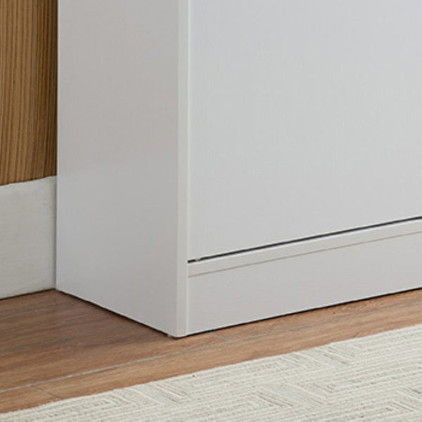 English Elm Two Door Entryway Shoe Cabinet with Beveled Top Adjustable Shelves and Metal Knobs White B107P547223