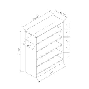 English Elm Two Door Entryway Shoe Cabinet with Beveled Top Adjustable Shelves and Metal Knobs Espresso B107P547225