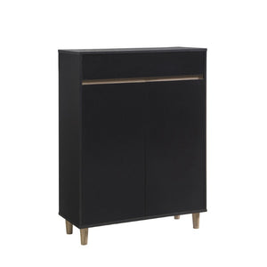 English Elm Shoe Cabinet Handleless Two Tone Entryway Console with Drawer and Four Interior Shelves B107P556645