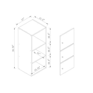English Elm Three Door Slim Corner Cabinet with Locking Storage and Wooden Knob Handles Espresso B107P598919