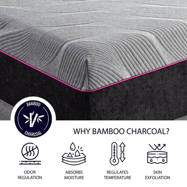 English Elm Bridgevine Home Queen Cooling Gel Memory Foam Mattress with Bamboo Charcoal Knit Cover B108131474