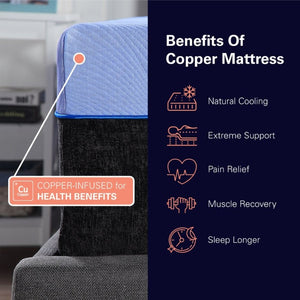 English Elm Bridgevine Home Talalay Latex Hybrid Mattress with Copper Foam and Pocketed Coil Support B108131512