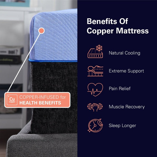 English Elm Bridgevine Home Talalay Latex Hybrid Mattress with Copper Foam and Pocketed Coil Support B108131512