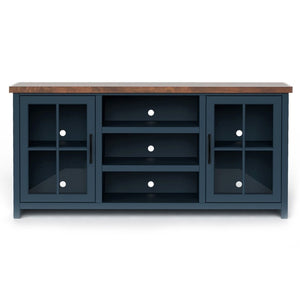 English Elm Bridgevine Nantucket Two Tone Wood Grain Farmhouse TV Stand Fits up to 80 Inch B108P160177