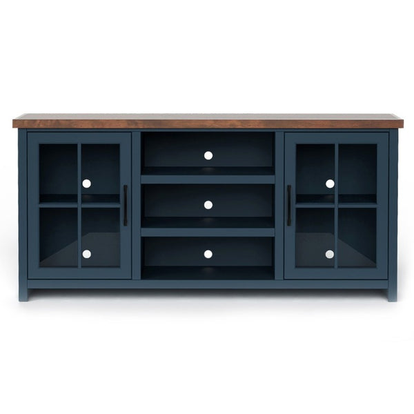 English Elm Bridgevine Nantucket Two Tone Wood Grain Farmhouse TV Stand Fits up to 80 Inch B108P160177