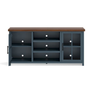 English Elm Bridgevine Nantucket Two Tone Wood Grain Farmhouse TV Stand Fits up to 80 Inch B108P160177