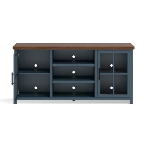 English Elm Bridgevine Nantucket Two Tone Wood Grain Farmhouse TV Stand Fits up to 80 Inch B108P160177