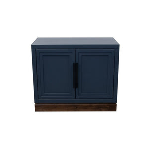 English Elm Nora Farmhouse Modular Storage Cabinet with Wood Veneer Base for Living or Dining Rooms Blue B108P345191