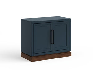 English Elm Nora Farmhouse Modular Storage Cabinet with Wood Veneer Base for Living or Dining Rooms Blue B108P345191