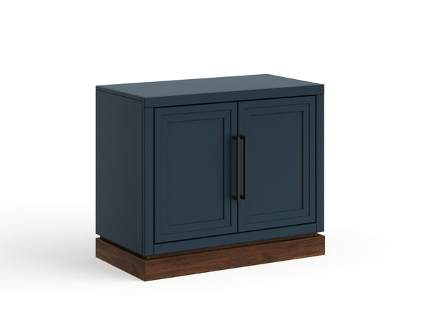 English Elm Nora Farmhouse Modular Storage Cabinet with Wood Veneer Base for Living or Dining Rooms Blue B108P345191