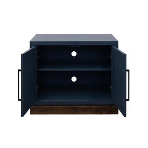 English Elm Nora Farmhouse Modular Storage Cabinet with Wood Veneer Base for Living or Dining Rooms Blue B108P345191