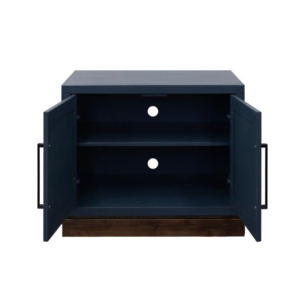 English Elm Nora Farmhouse Modular Storage Cabinet with Wood Veneer Base for Living or Dining Rooms Blue B108P345191