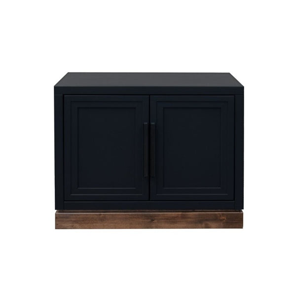 English Elm Nora Farmhouse Modular Storage Cabinet with Wood Veneer Base for Living or Dining Rooms Black B108P345192