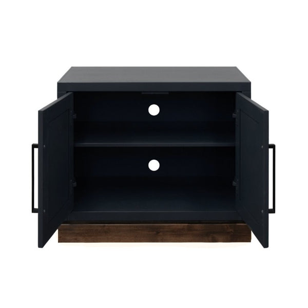 English Elm Nora Farmhouse Modular Storage Cabinet with Wood Veneer Base for Living or Dining Rooms Black B108P345192