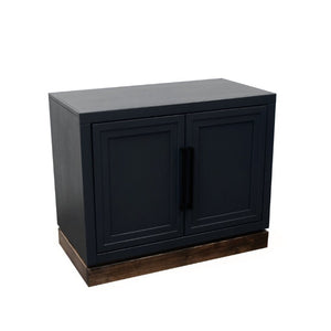 English Elm Nora Farmhouse Modular Storage Cabinet with Wood Veneer Base for Living or Dining Rooms Black B108P345192