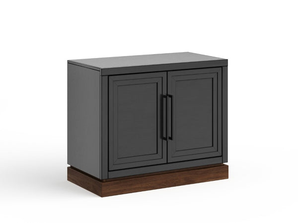 English Elm Nora Farmhouse Modular Storage Cabinet with Wood Veneer Base for Living or Dining Rooms Black B108P345192