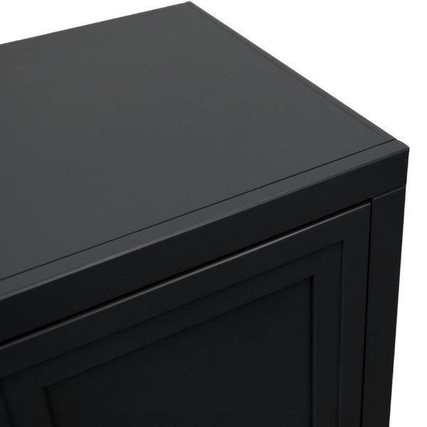 English Elm Nora Farmhouse Modular Storage Cabinet with Wood Veneer Base for Living or Dining Rooms Black B108P345192