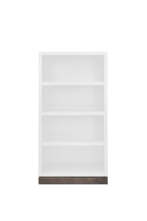 English Elm Evermont Tall Asymmetrical Bookcase with 7 Shelves Wood Grain Laminate Home Office White 32 L x 12 W x 60 H B108P345202