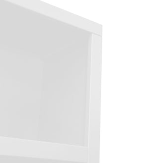 English Elm Evermont Tall Asymmetrical Bookcase with 7 Shelves Wood Grain Laminate Home Office White 32 L x 12 W x 60 H B108P345202