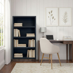 English Elm Nora Tall Open Shelf Bookcase with Stained Wood Base for Living Room or Office B108P345204