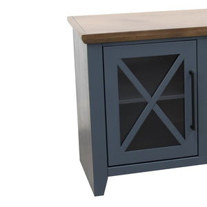 English Elm Ithaca 83 Inch Electric Fireplace Tv Stand Coastal Farmhouse Knotty Alder Console Blue B108P427282