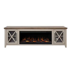 English Elm Ithaca 83 Inch Electric Fireplace Tv Stand Coastal Farmhouse Knotty Alder Console Beige B108P427283