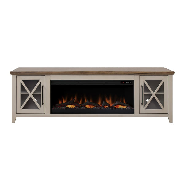 English Elm Ithaca 83 Inch Electric Fireplace Tv Stand Coastal Farmhouse Knotty Alder Console Beige B108P427283