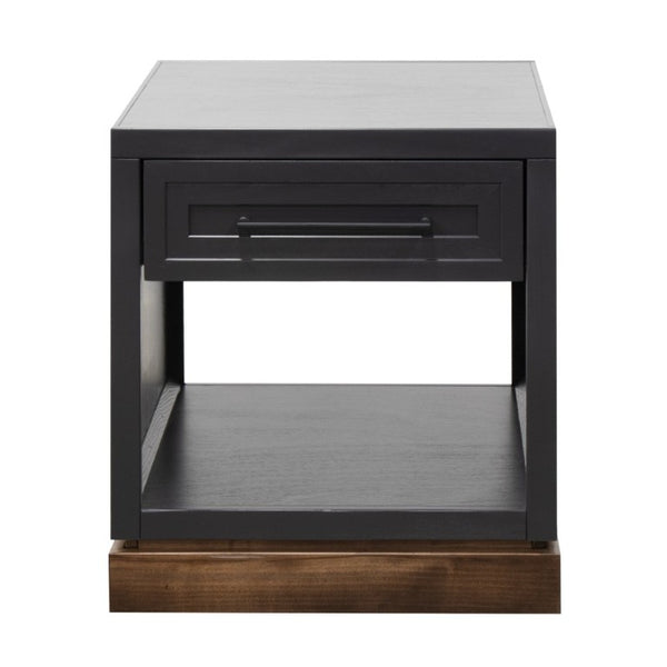 English Elm Nora Farmhouse Side Table Two Tone Finish with Drawer and Open Lower Shelf B108P427289