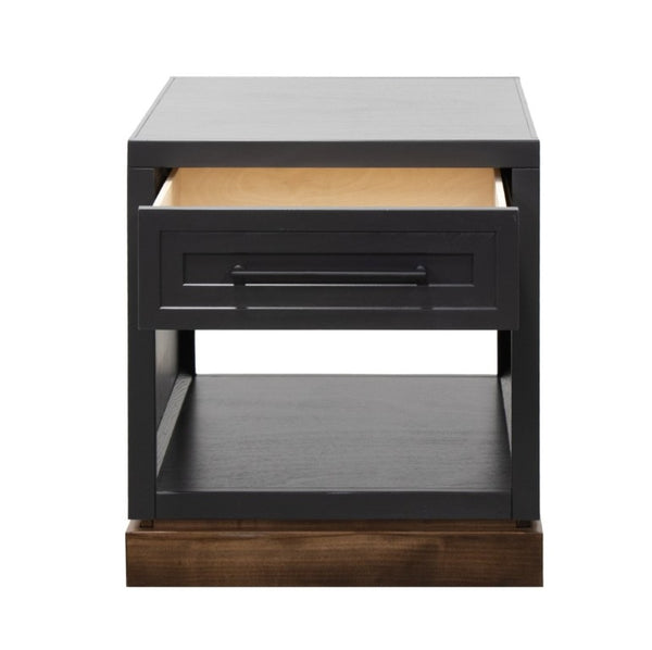 English Elm Nora Farmhouse Side Table Two Tone Finish with Drawer and Open Lower Shelf B108P427289