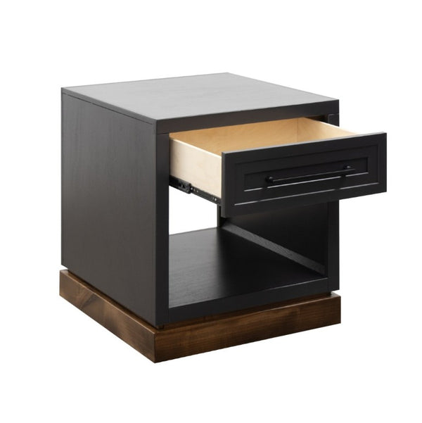English Elm Nora Farmhouse Side Table Two Tone Finish with Drawer and Open Lower Shelf B108P427289