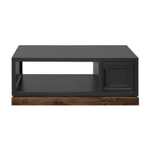 English Elm Nora Farmhouse Coffee Table with Cabinet Storage and Open Shelf Two-Tone Wood B108P427292