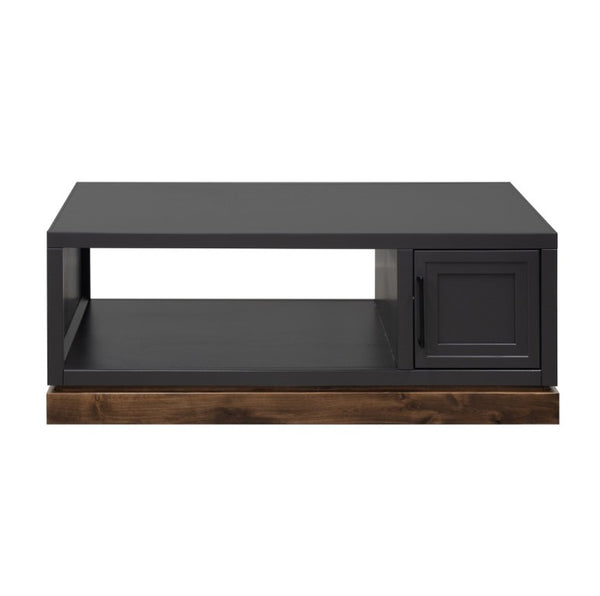 English Elm Nora Farmhouse Coffee Table with Cabinet Storage and Open Shelf Two-Tone Wood B108P427292