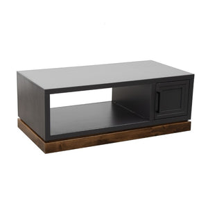 English Elm Nora Farmhouse Coffee Table with Cabinet Storage and Open Shelf Two-Tone Wood B108P427292