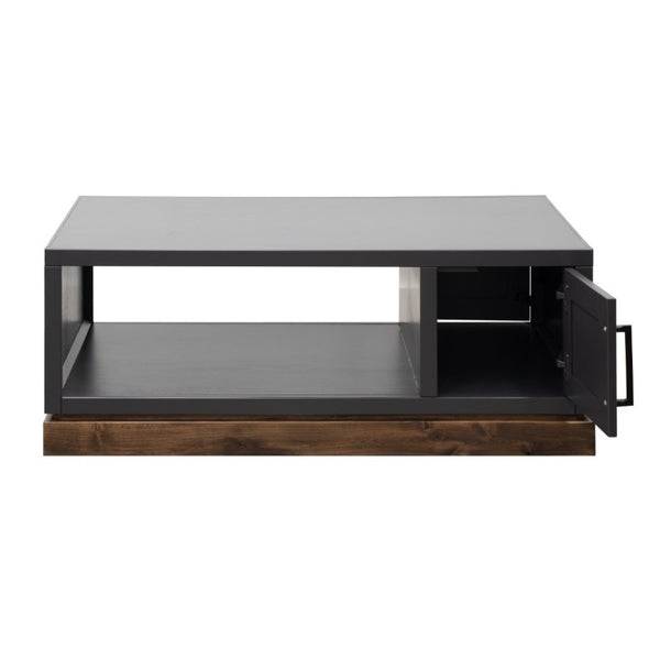 English Elm Nora Farmhouse Coffee Table with Cabinet Storage and Open Shelf Two-Tone Wood B108P427292