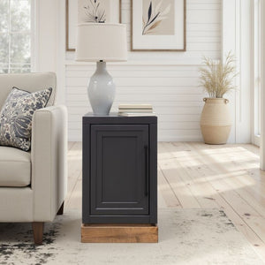 English Elm Nora Slim Farmhouse End Table with Hidden Cabinet Storage for Living Room B108P427295
