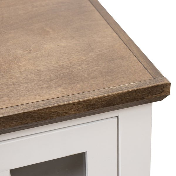 English Elm Ithaca 96 Inch Farmhouse Coastal Entertainment Console with Glass X-pane Doors Fully Assembled White B108P427299