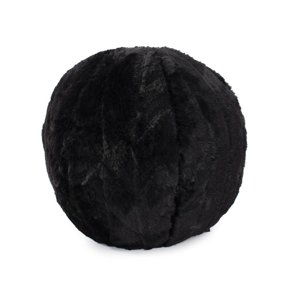 Howard Elliott Angora Round Pillow - Luxuriously Soft Faux Fur For Stylish Home Decor And Cozy Comfort Options Black Faux Fur B12-1090-howard-elliott