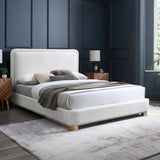 Nolita Cream Linen Textured Fabric King Bed B1201Cream-K Meridian Furniture