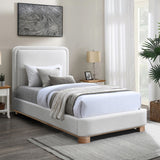 Nolita Cream Linen Textured Fabric Twin Bed B1201Cream-T Meridian Furniture