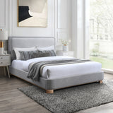 Nolita Grey Linen Textured Fabric Full Bed B1201Grey-F Meridian Furniture