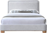 Nolita Grey Linen Textured Fabric Full Bed B1201Grey-F Meridian Furniture