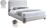 Nolita Grey Linen Textured Fabric King Bed B1201Grey-K Meridian Furniture